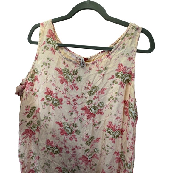 VTG April Cornell Floral Maxi Dress Women L Rayon Sleeveless Cottagecore Fairy - Picture 2 of 9